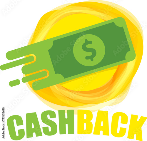 vector cash back icon with dollar isolated on white transparent background. cashback and money bonus refund label or logo