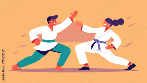 Working in pairs students practice their selfdefense techniques with precision and fluidity knowing that mastery of these skills is crucial for