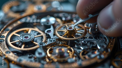 watch mechanism close up