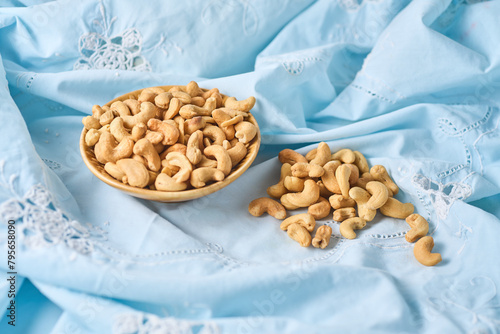 Bowl with roasted cashew nuts