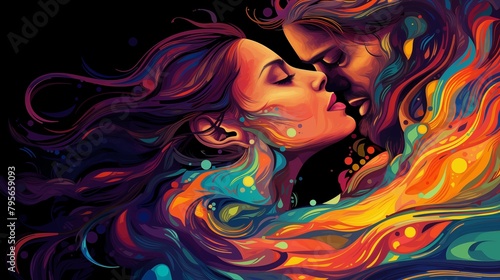 Abstract Colorful Illustration of Love