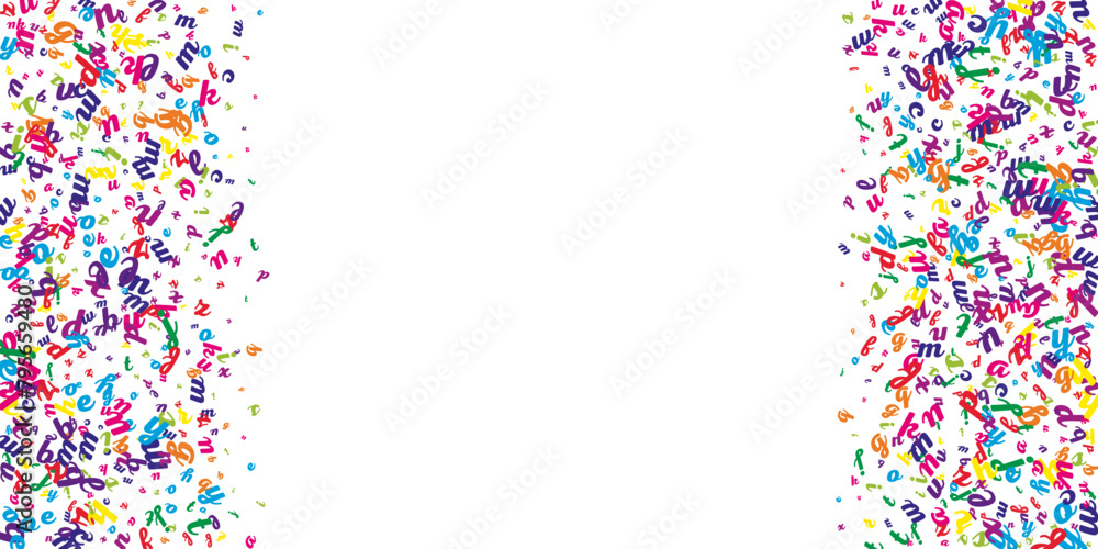 Falling letters of English language. Colorful Falling letters of English language. Colorful