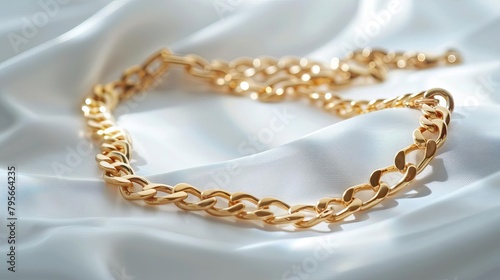 luxurious gold chain bracelet and necklace elegantly displayed on white background jewelry product photography