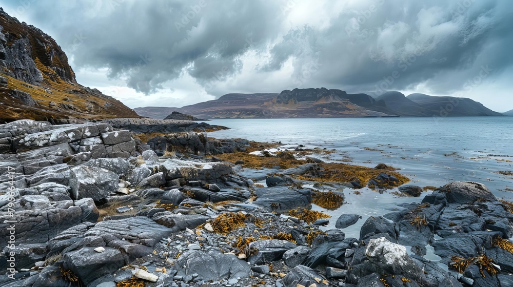magnificent landscape of isle of skye in scotland rugged coastline and dramatic skies travel destination