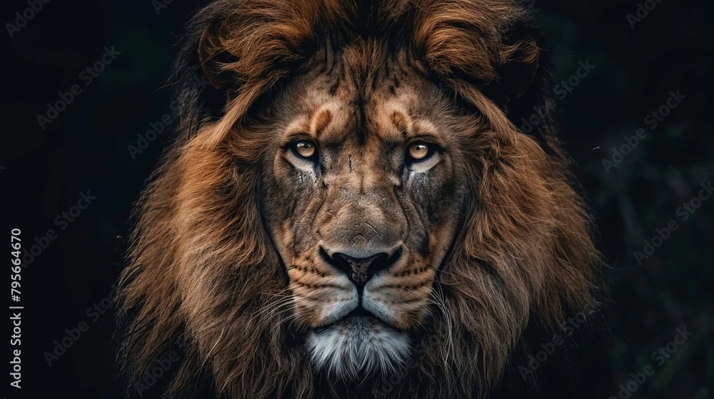 majestic lion portrait with fierce expression wildlife animal photography