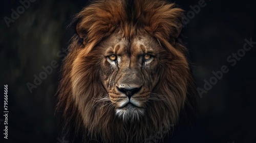 majestic lion portrait with fierce expression wildlife animal photography © Bijac