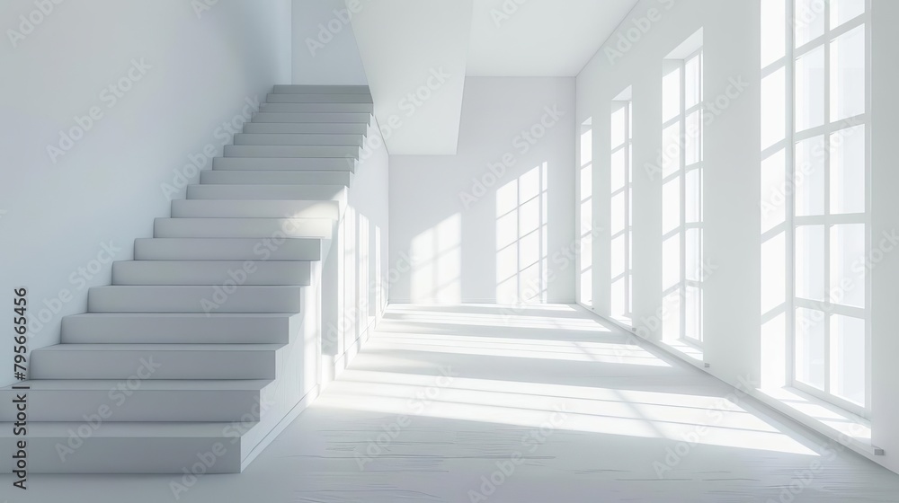 minimalist white interior with soft shadows 3d render architecture illustration minimalist white interior with soft shadows 3d render architecture illustration