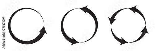 circle arrow icon set. circular arrow icon, refresh, reload. Set of circle arrows rotating on white background. Vector illustration
