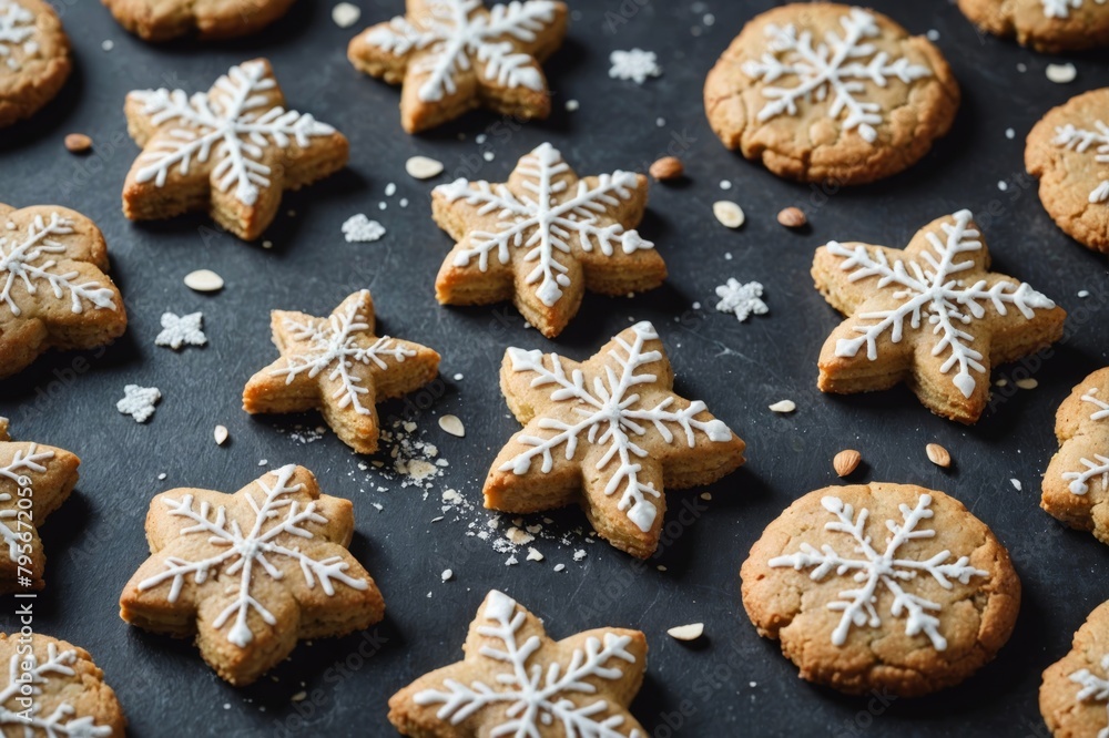 Broken Christmas cookies with almond Broken Christmas cookies with almond