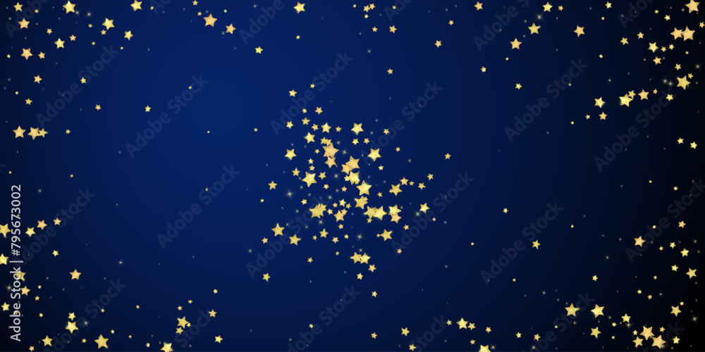 Fototapeta premium Magic stars vector overlay. Gold stars scattered