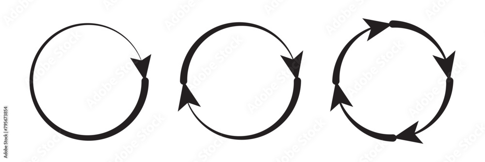 Circle of arrows. Recycle, repeat, refresh icon vector illustration Circle of arrows. Recycle, repeat, refresh icon vector illustration