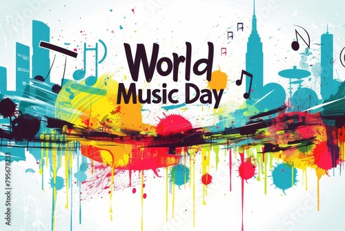 illustration with text to commemorate World Music Day