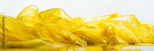 Luminous Burst Lemon Yellow Paint Waves, Radiating Clarity in HD