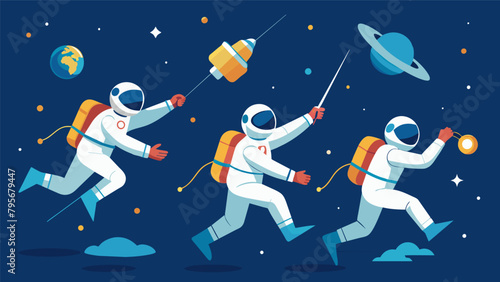A team of astronauts uses a synchronized form of martial arts to navigate a zerogravity field and retrieve a lost satellite.