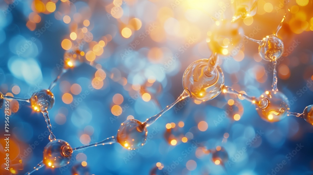 Glowing Molecular Structures in Golden Light Glowing Molecular Structures in Golden Light