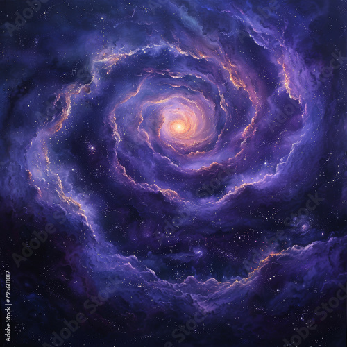 Purple Spiral Cosmos Starry Sky Abstractions