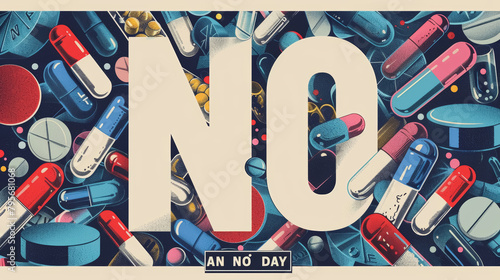Bold 'NO' on Drug Paraphernalia Mosaic Poster
