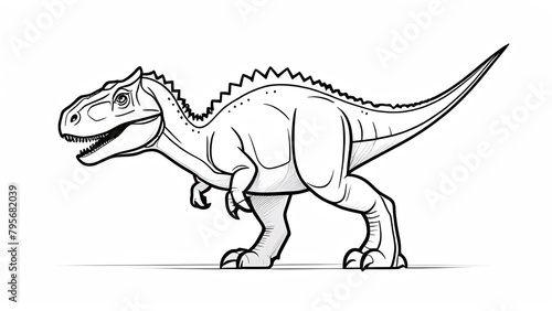 black outline in the shape of a dinosaur on a white paper background