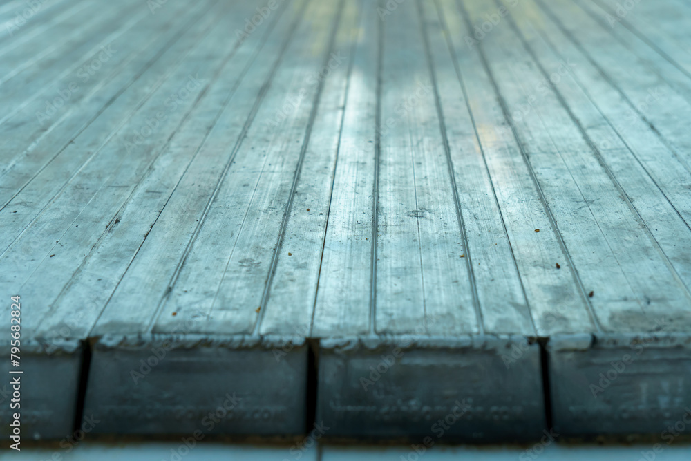 Interior view of an empty semi-trailer van for cargo transportation. The interior of a metal semi-trailer. Interior view of an empty semi-trailer van for cargo transportation. The interior of a metal semi-trailer.