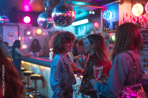 Retro 80s Karaoke Night with Neon Bar Decor