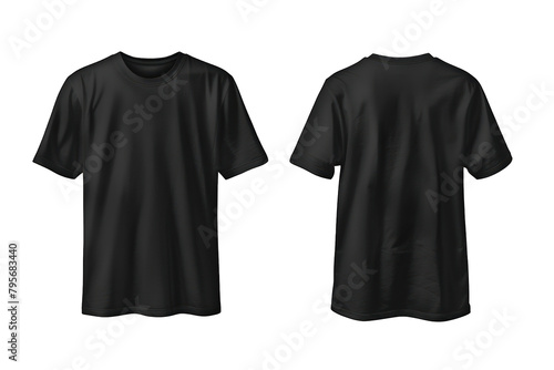 Black men's t-shirt front back realistic 3d template