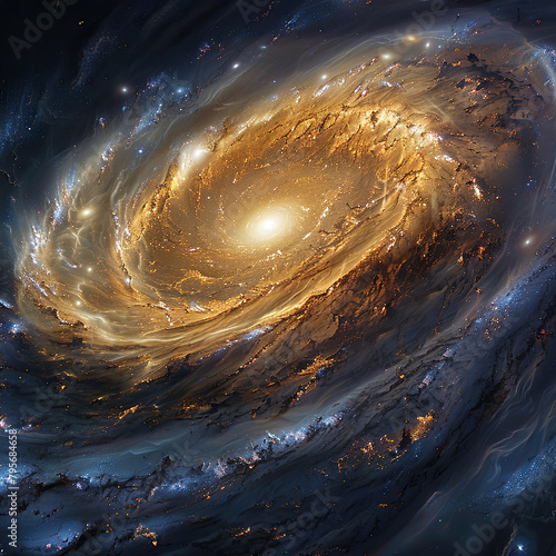 Whirls of Stardust Capturing a Spiral Galaxy