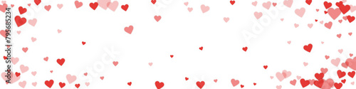Red hearts scattered on white background.