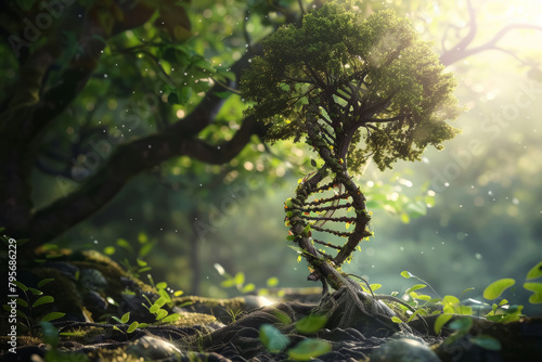 Genetic Tree Transformation in Serene Forest photo