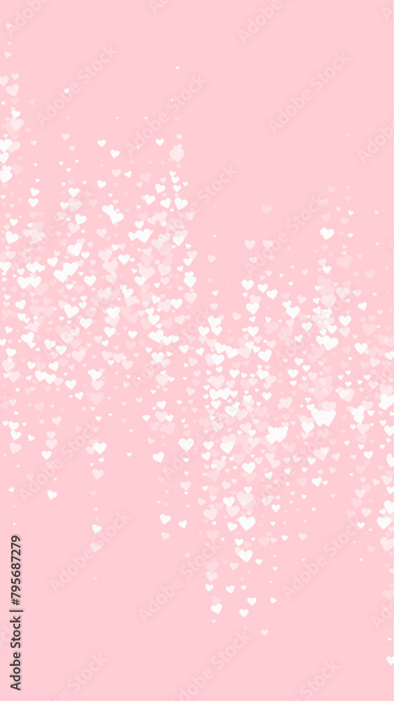 White hearts scattered on pink background. White hearts scattered on pink background.