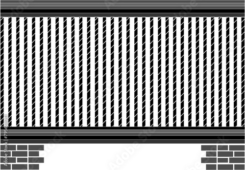 simple sketch of an iron fence in public places