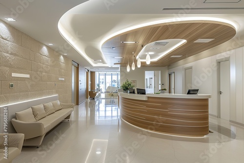 The stylish interior view of one of the medical departments in the Tel Aviv Sourasky Medical Center