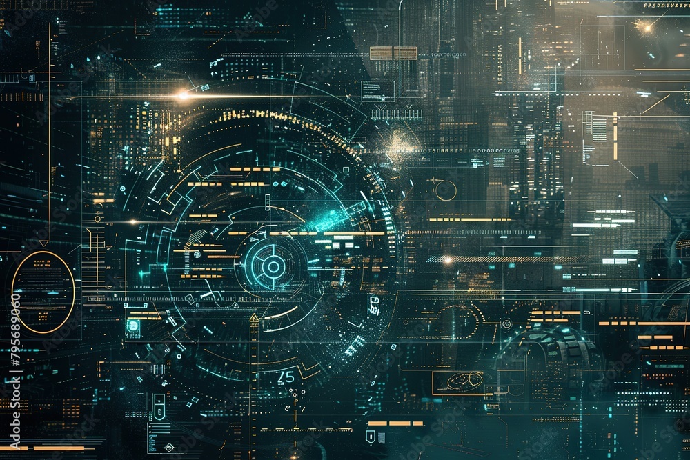 Virtual interface background . Mixed media Virtual interface background . Mixed media