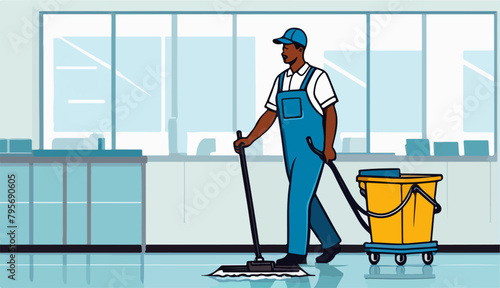 Tidy and Cleanliness Concept: Cleaning Personnel