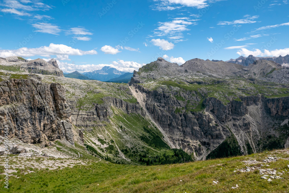 scenic panorama of the wonderful Dolomite mountains in summer scenic panorama of the wonderful Dolomite mountains in summer