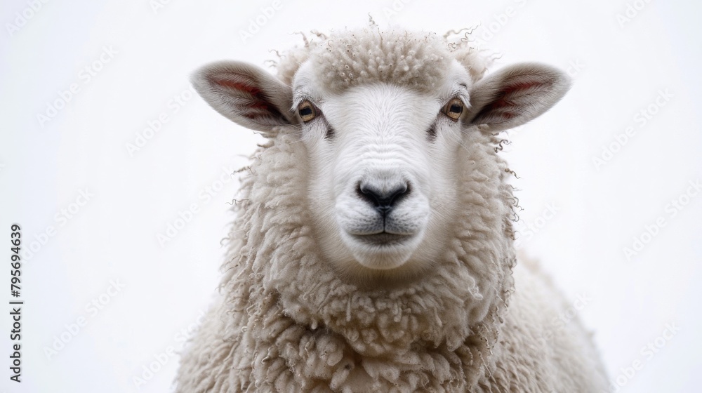 An isolated photo of a sheep used in Eid al-Adha.