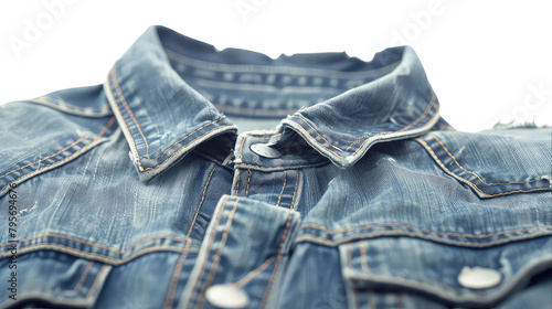 Chambray shirt with a denim-like texture on transparent background photo