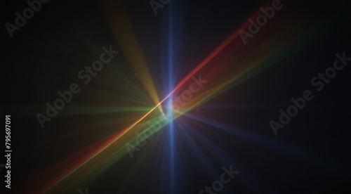 rightly colored lines of light are seen in a dark 