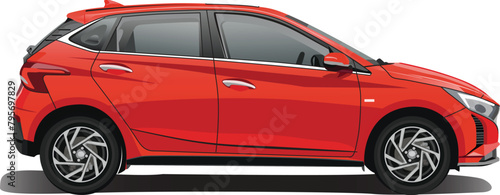 Realistic orange car vector illustration.car illustration.