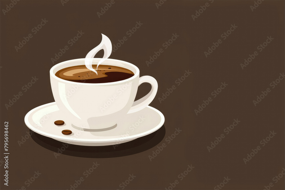 Obraz premium A illustration of a cup of hot coffee or caffeine drink flat