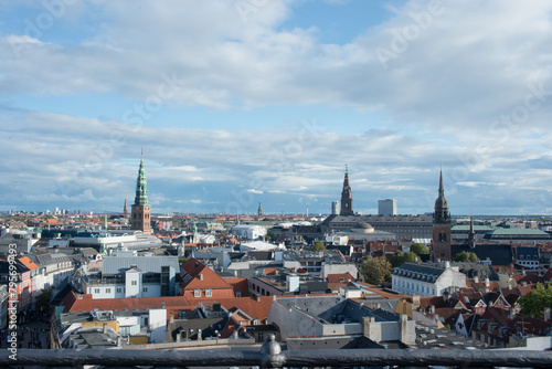 Copenhagen downtown. Aerial view from Round tower