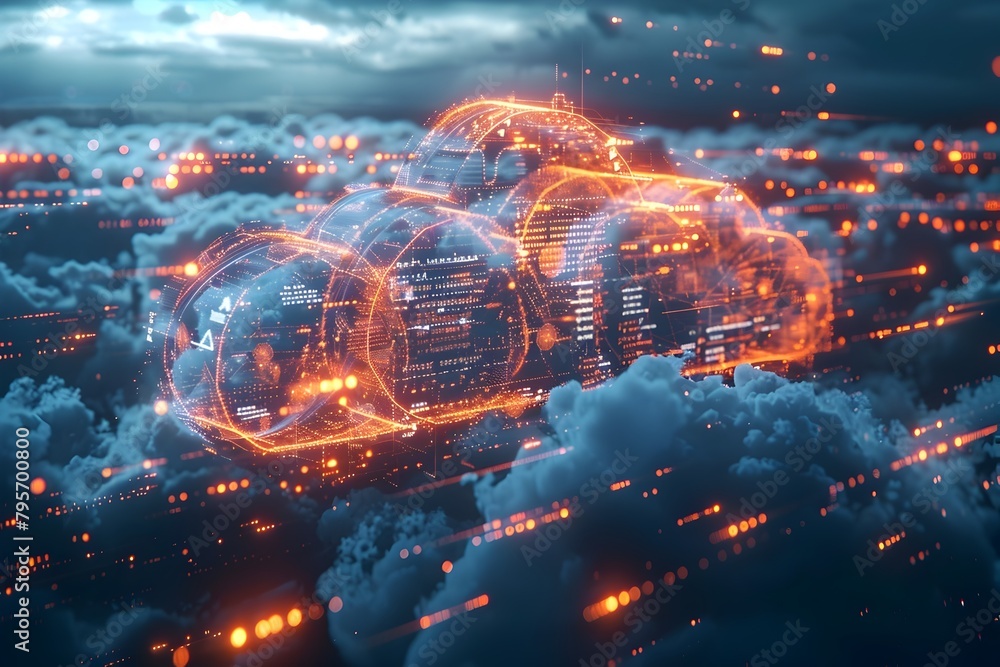 Obraz premium Streamlined Cloud Storage Solution with Secure Data Synchronization and Intuitive Visualization