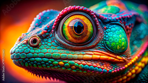 Close-up portrait of a chameleon