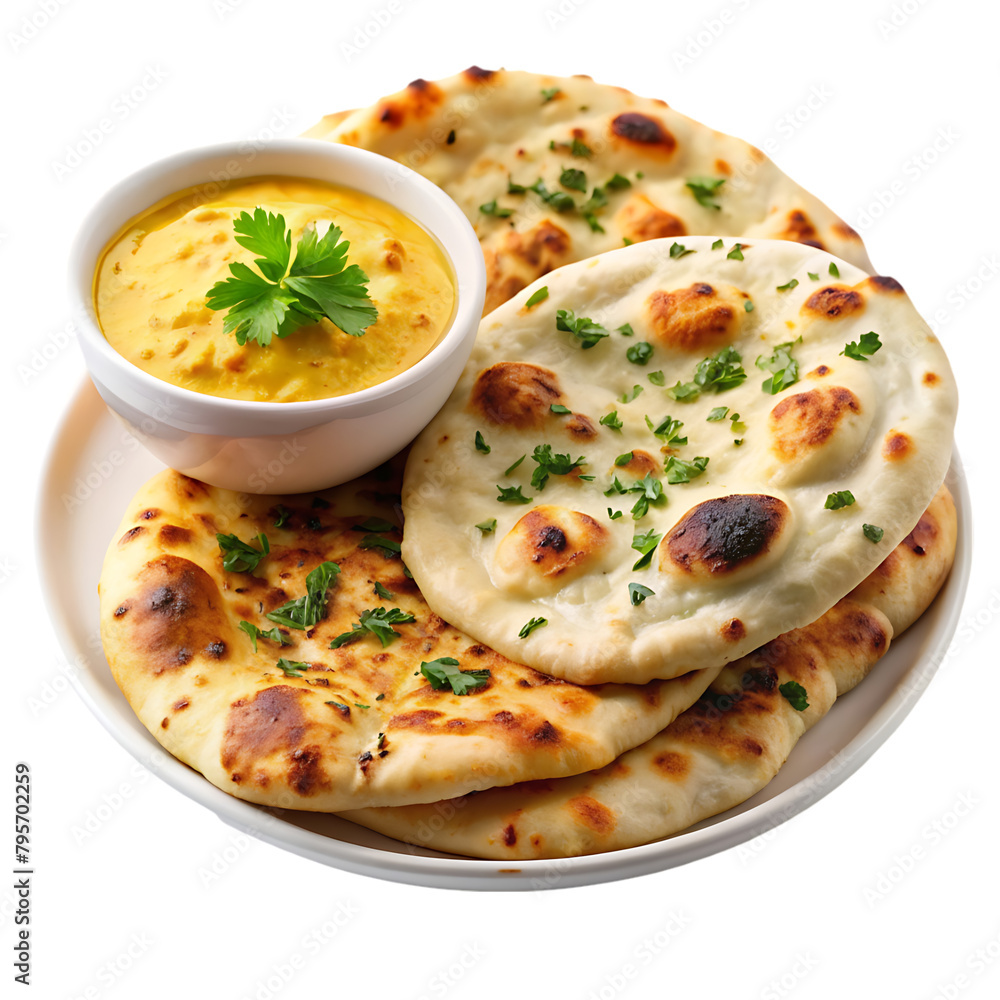 plate of fluffy naan bread plate of fluffy naan bread