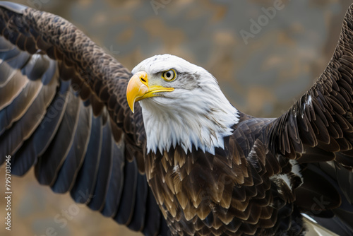 North American bald eagle closeup shot