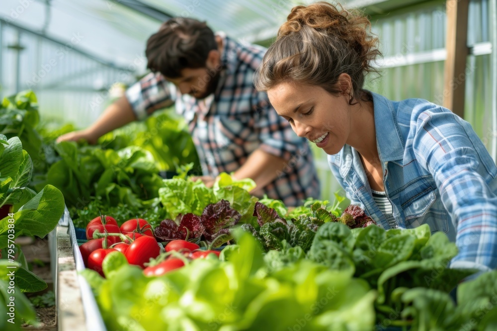 Farmers looking fresh vegetables garden gardening outdoors. Farmers looking fresh vegetables garden gardening outdoors.