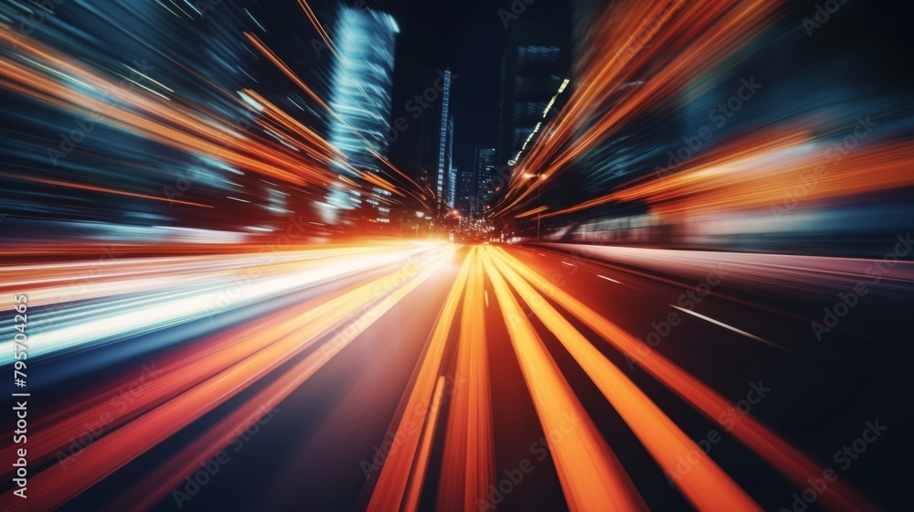 Car motion trails. Speed light streaks background with blurred fast moving light effect, Racing cars dynamic flash effects city road with long exposure night lights Car motion trails. Speed light streaks background with blurred fast moving light effect, Racing cars dynamic flash effects city road with long exposure night lights