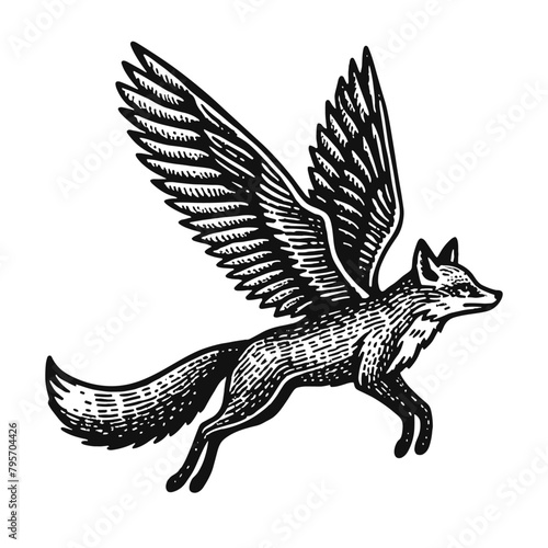 fox with wings sketch