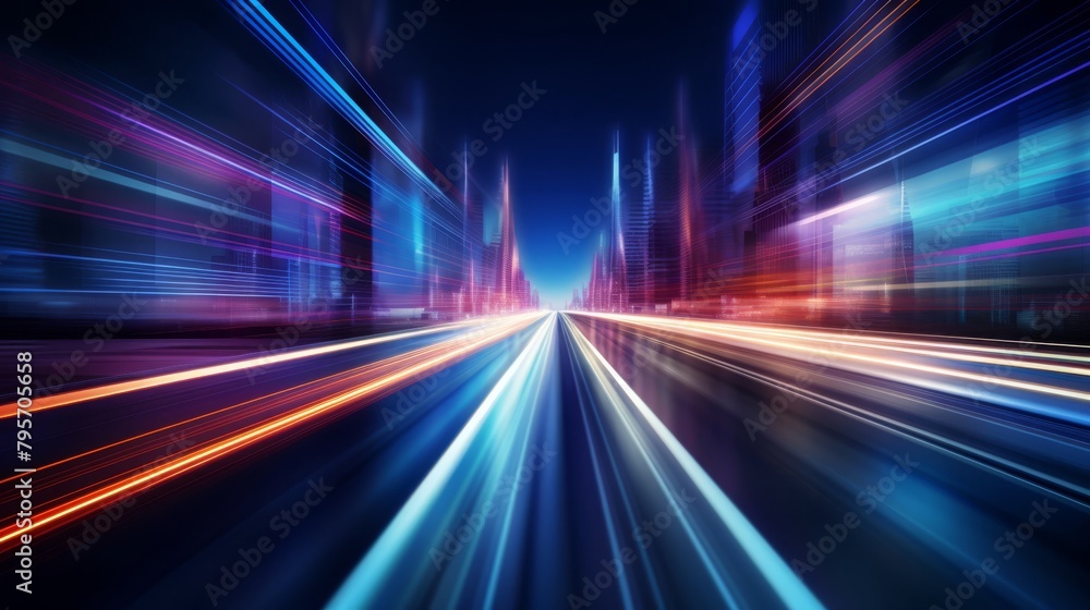 Car motion trails. Speed light streaks background with blurred fast moving light effect, Racing cars dynamic flash effects city road with long exposure night lights Car motion trails. Speed light streaks background with blurred fast moving light effect, Racing cars dynamic flash effects city road with long exposure night lights