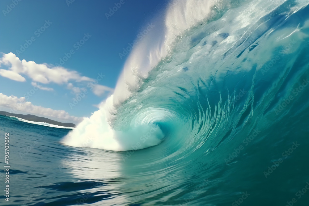 Big wave in the ocean, great for surfing Big wave in the ocean, great for surfing