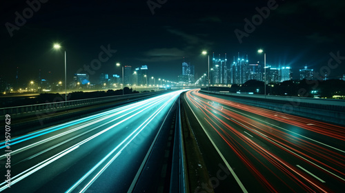traffic on highway at night © Argun Stock Photos